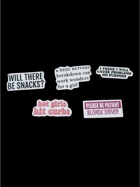 Funny Quote Sticker Set of 5: Girlhood